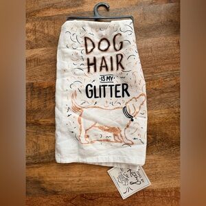 Primitives by Kathy Dog Hair is My Glitter Towel - Cream and Brown